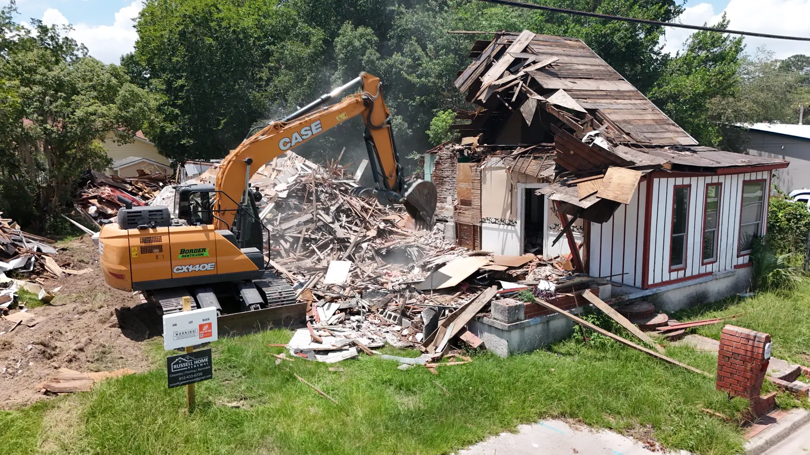 Demolition of a home, aerial imagery — Under One Sun aerial imagery