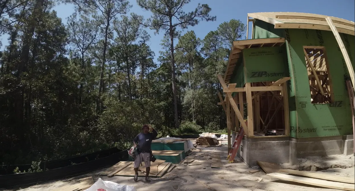 FPV framing shot, Palmetto Bluff home — Under One Sun aerial imagery