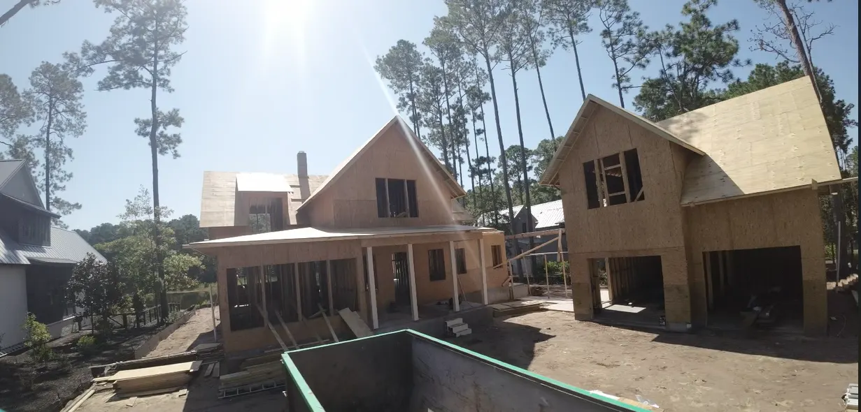 FPV framing shot, Palmetto Bluff home — Under One Sun aerial imagery