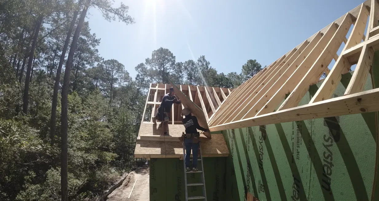 FPV framing shot, Palmetto Bluff home — Under One Sun aerial imagery