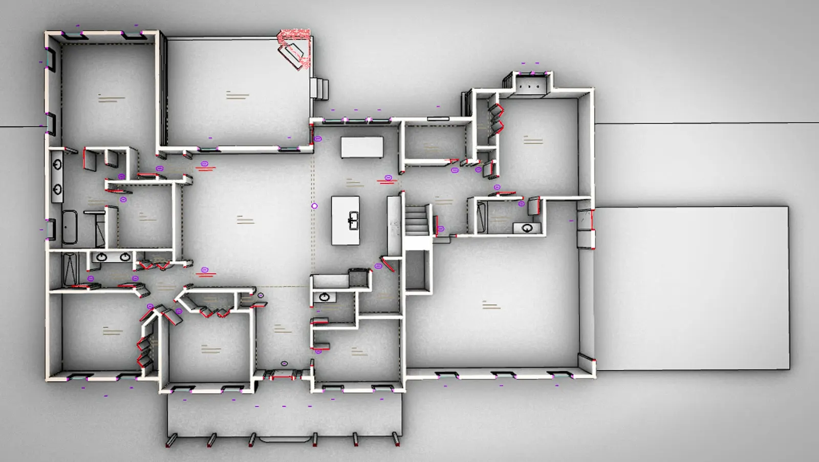 Black Residence 3D Floor Plan — Under One Sun residential design
