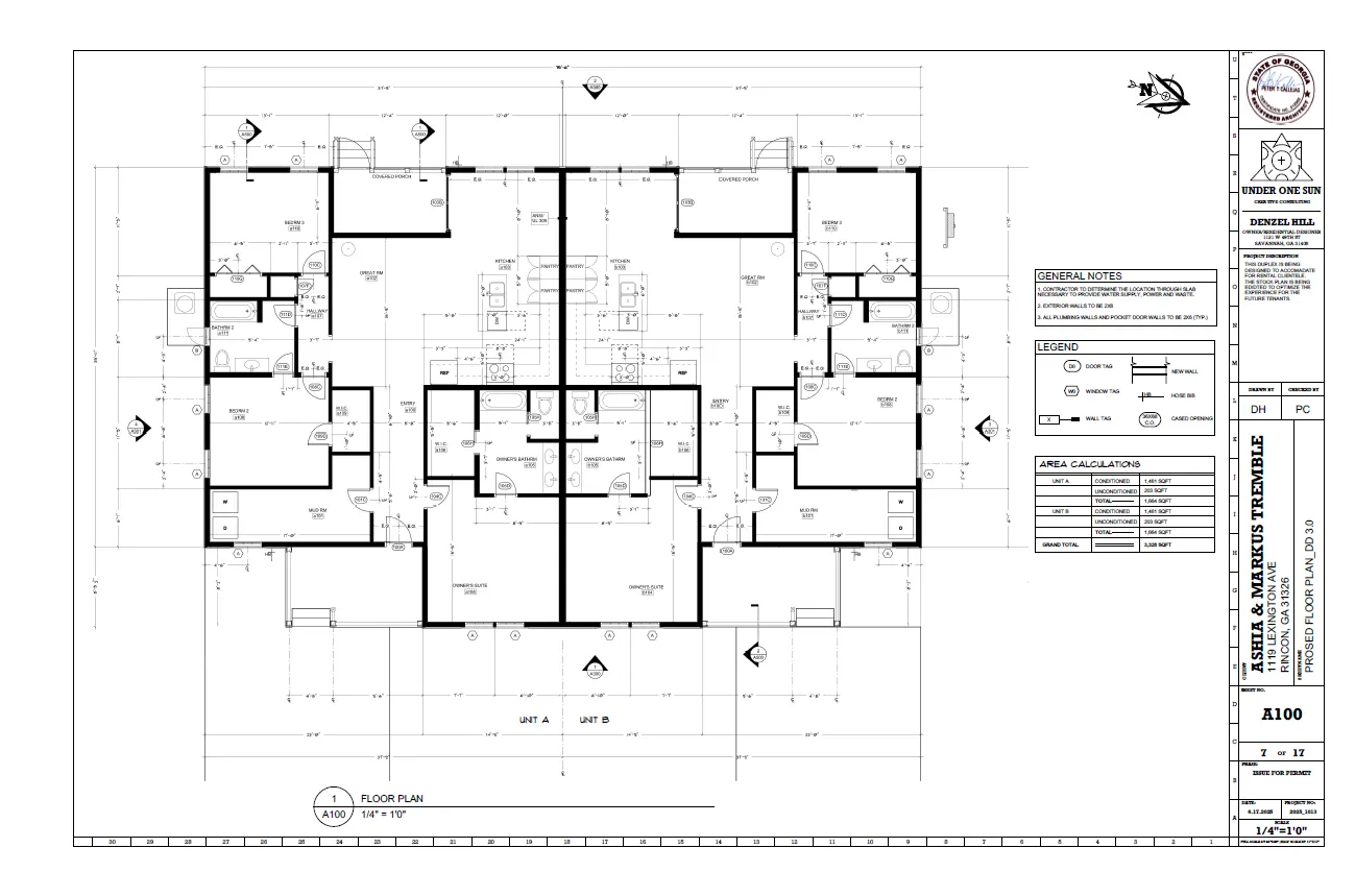 Tremble Duplex floor plan — Under One Sun residential design